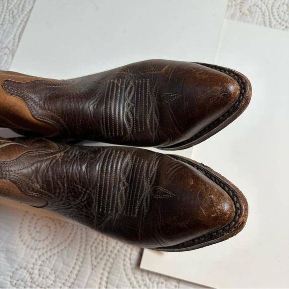 Dan Post brown classic cowboy boots sz 7 - Picture 6 of 10
